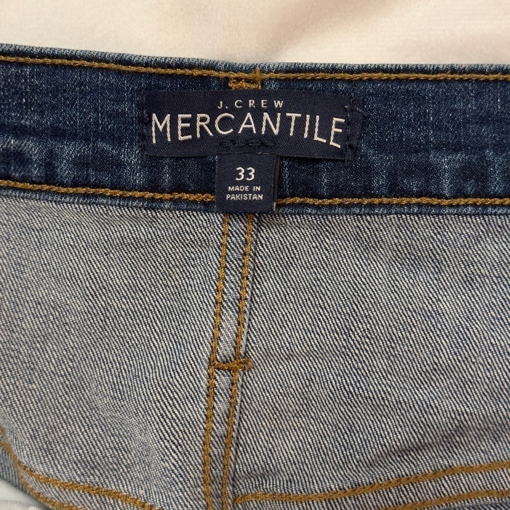 J.Crew Factory jeans size 33. Hits at ankle, relaxed, distressed, like new. - Picture 8 of 10